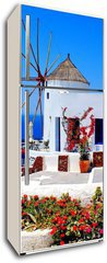 Samolepka na lednici flie 80 x 200, 22813395 - Windmill on Santorini island, Greece