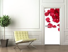 Samolepka na dvee flie 90 x 220  red roses, 90 x 220 cm