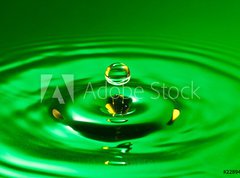 Samolepka flie 270 x 200, 22894878 - tranquility conceptual. green droplet splash in a water