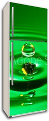 Samolepka na lednici fólie 80 x 200, 22894878 - tranquility conceptual. green droplet splash in a water - klid koncepční. zelená kapka ve vodě