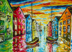 Samolepka flie 100 x 73, 229305954 - Original art oil and palette knife on canvas