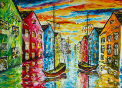 Fototapeta pltno 160 x 116, 229305954 - Original art oil and palette knife on canvas