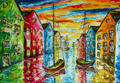 Fototapeta pltno 174 x 120, 229305954 - Original art oil and palette knife on canvas