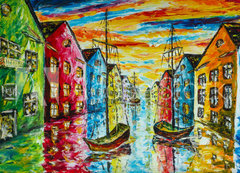 Samolepka flie 200 x 144, 229305954 - Original art oil and palette knife on canvas