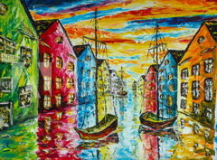 Fototapeta pltno 330 x 244, 229305954 - Original art oil and palette knife on canvas