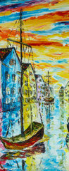 Samolepka na dvee flie 90 x 220, 229305954 - Original art oil and palette knife on canvas