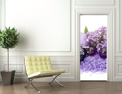 Samolepka na dvee flie 90 x 220, 22944776 - spa products and lilac flowers