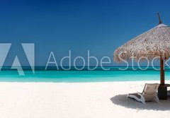 Fototapeta papr 184 x 128, 23203277 - Sonnenliegen am Strand