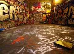 Samolepka flie 270 x 200  graffiti wide angle with paint roller, 270 x 200 cm