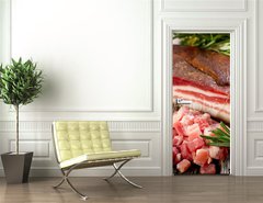 Samolepka na dvee flie 90 x 220, 23310419 - slice bacon - pancetta affettata