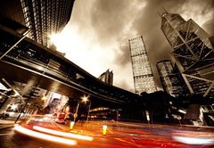 Fototapeta174 x 120  Fast moving cars at night, 174 x 120 cm