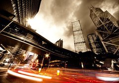 Fototapeta184 x 128  Fast moving cars at night, 184 x 128 cm