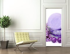 Samolepka na dvee flie 90 x 220, 23482774 - spa products and lilac flowers