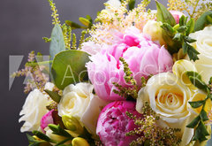 Fototapeta pltno 174 x 120, 236126710 - Composition with bouquet of freshly cut flowers