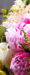 Samolepka na dveře fólie 90 x 220, 236126710 - Composition with bouquet of freshly cut flowers - Složení s kyticí čerstvě řezaných květin