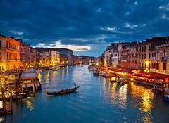 Samolepka fólie 100 x 73, 23626684 - Grand Canal at night, Venice - Velký kanál v noci, Benátky