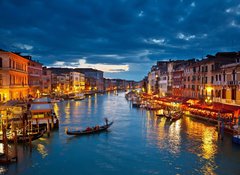 Samolepka flie 100 x 73, 23626684 - Grand Canal at night, Venice - Velk kanl v noci, Bentky