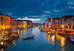 Samolepka flie 145 x 100, 23626684 - Grand Canal at night, Venice