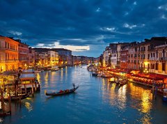 Samolepka flie 270 x 200, 23626684 - Grand Canal at night, Venice