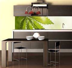 Fototapeta do kuchyně fólie 260 x 60, 23639957 - Cannabis leaf - List konopí