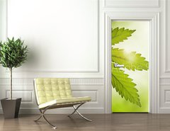 Samolepka na dveře fólie 90 x 220, 23639957 - Cannabis leaf - List konopí