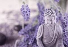 Fototapeta pltno 174 x 120, 23736783 - Buddha bei Zen Meditation,  Massage Steine, Lavendel