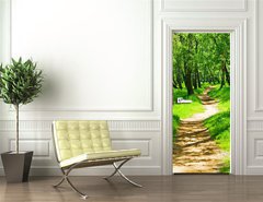 Samolepka na dvee flie 90 x 220  green forest, 90 x 220 cm