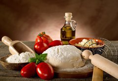 Samolepka flie 145 x 100  dough for pizza  preparazione pizza, 145 x 100 cm
