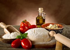 Samolepka flie 200 x 144  dough for pizza  preparazione pizza, 200 x 144 cm