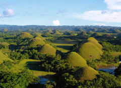 Samolepka flie 100 x 73, 242300019 - chocolate hill in aerial view, Bohol Philippines - okoldov kopec v leteckm pohledu, Bohol Filipny