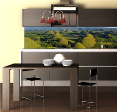Fototapeta do kuchyn flie 260 x 60  chocolate hill in aerial view, Bohol Philippines, 260 x 60 cm