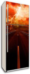Samolepka na lednici fólie 80 x 200, 24259590 - Lightning strike in the darkness - Úder blesku ve tmě