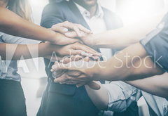 Fototapeta pltno 174 x 120, 242955192 - Stack of hands. Unity and teamwork concept.