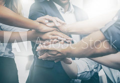 Fototapeta papr 184 x 128, 242955192 - Stack of hands. Unity and teamwork concept.