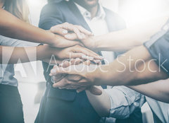 Fototapeta pltno 240 x 174, 242955192 - Stack of hands. Unity and teamwork concept.