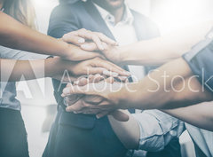 Fototapeta pltno 330 x 244, 242955192 - Stack of hands. Unity and teamwork concept.