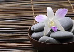 Fototapeta papr 184 x 128, 24429510 - Purple orchids in wooden bowl