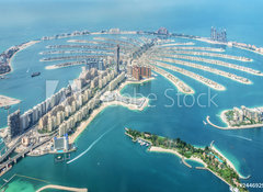 Samolepka flie 100 x 73, 244692979 - Aerial view of Dubai Palm Jumeirah island, United Arab Emirates - Leteck pohled na ostrov Dubaj Palm Jumeirah, Spojen arabsk emirty