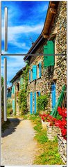 Samolepka na lednici fólie 80 x 200, 246836788 - Beautiful colorful medieval alley in Yvoire town in France - Krásná barevná středověká ulička ve městě Yvoire ve Francii