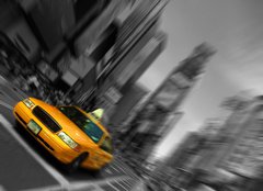 Fototapeta160 x 116  New York City Taxi, Blur focus motion, Times Square, 160 x 116 cm