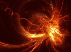 Fototapeta100 x 73  Fiery power fractal on a black background, 100 x 73 cm