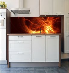 Fototapeta do kuchyn flie 180 x 60  Fiery power fractal on a black background, 180 x 60 cm