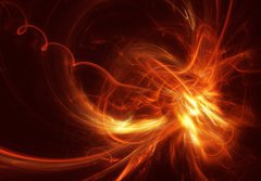 Fototapeta184 x 128  Fiery power fractal on a black background, 184 x 128 cm