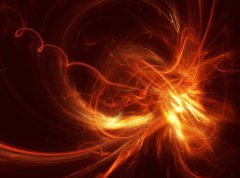 Samolepka flie 270 x 200, 24786188 - Fiery power fractal on a black background