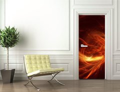 Samolepka na dvee flie 90 x 220  Fiery power fractal on a black background, 90 x 220 cm