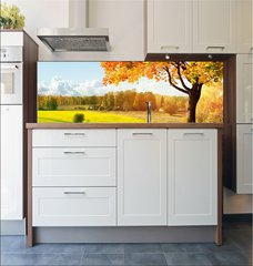 Fototapeta do kuchyn flie 180 x 60  Autumn at the morning park, 180 x 60 cm