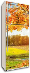 Samolepka na lednici flie 80 x 200  Autumn at the morning park, 80 x 200 cm