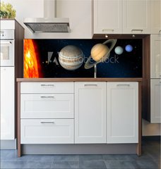 Fototapeta do kuchyn flie 180 x 60  solar system, 180 x 60 cm