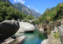 Fototapeta184 x 128  Ponte Dei Salti / Lavertezzo / Switzerland, 184 x 128 cm