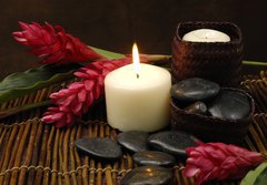 Fototapeta papr 184 x 128, 25459715 - spa and wellness concept with flowers zen stones